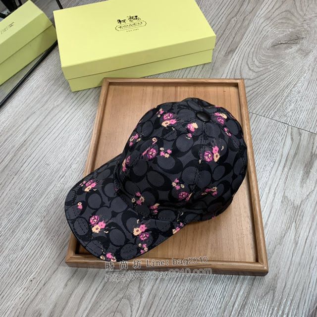 Coach男女同款帽子 蔻馳經典小碎花印花棒球帽鴨舌帽  mm1757